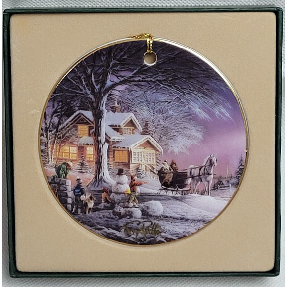 Terry Redlin "Winter Wonderland" Porcelain Ornament 1997 - Picture 1 of 5